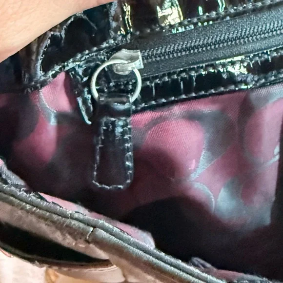 Vintage Coach Leather Tote Bag Black Large Shoulder Bag Classic Everyday Purse - Picture 12 of 17